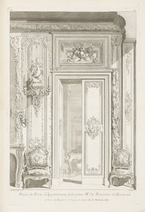 Leilighetsdørprosjekt laget for M.e la Baronne de Bezenval .; Dørprosjekt for Madame de