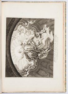 Design for malt tak for kapellet til jomfruen St. Sulpice av Paris, plate 105, i Oeuvres de Juste-Aurèle Meissonnier (Verk av Just-Aurèle Meissonnier) av Juste Aurèle Meissonnier