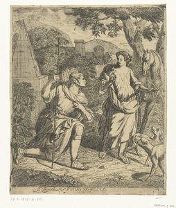 Pastoral scene setter Granida i Daifilo av Justus Brouwer