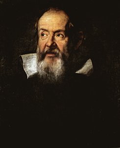 Portrett av Galileo Galilei, italiensk astronom (olje på lerret