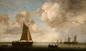 Fjern utsikt over den nederlandske kysten, 1660. av Justus Verwer