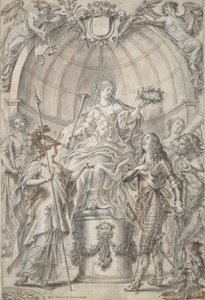 Design for en frontispice [?] av Justus van Egmont