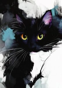 Pastellmaleri av en katt (16)