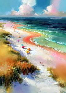 En fargerik dag på stranden av Justyna Jaszke