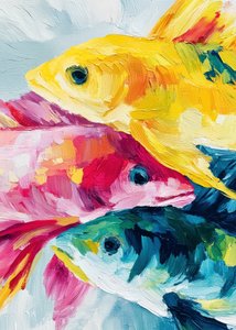 Et fargerikt fisketrio av Justyna Jaszke