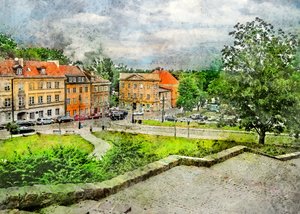 Utsikt over den historiske byparken av Justyna Jaszke