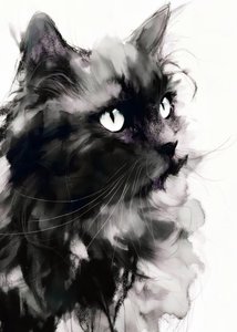 Mystisk portrett av en svart katt av Justyna Jaszke