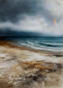 Stormy Beach Rainbow av Justyna Jaszke