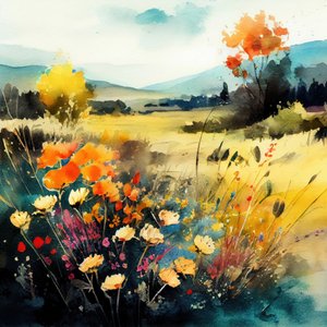 Et fargerikt felt med villblomster av Justyna Jaszke