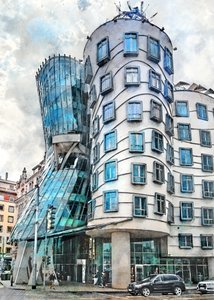 Den bølgende arkitekturen i Praha av Justyna Jaszke