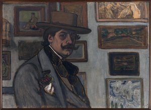 Selvportrett i brun hatt, 1897. av József Rippl Rónai