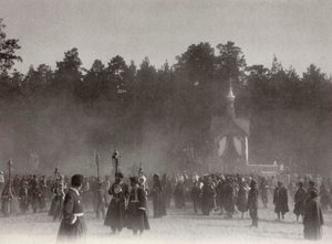 Påskeprosesjon, Sarov-klosteret, Russland, 1903