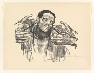 Mann og fire hender Halve Russland (original tittel) av Käthe Kollwitz (signed by artist)