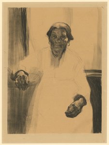 Gammel kvinne ved vinduet (1. tilstand) av Käthe Kollwitz