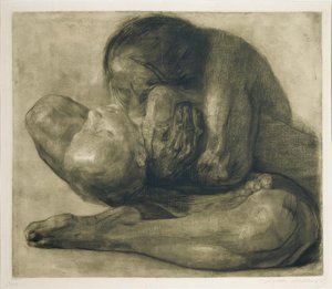 Kvinne med et dødt barn av Käthe Kollwitz