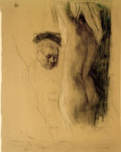 K. Kollwitz, mann som kneler foran en naken kvinne av Käthe Kollwitz