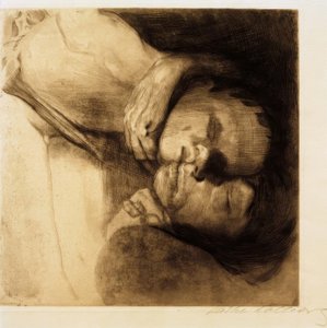 Død, kone og barn av Käthe Kollwitz