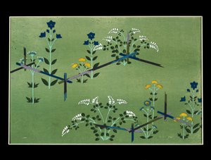 Høstblomster, studie for stoff av Kamisaka Sekka
