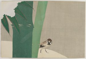 Flowers of a Hundred Worlds (Momoyogusa): Bambus i snø (Secchuchiku) av Kamisaka Sekka