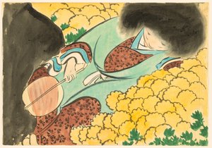 Flowers of a Hundred Worlds (Momoyogusa): Chrysanthemum Boy (Kikujidō) av Kamisaka Sekka