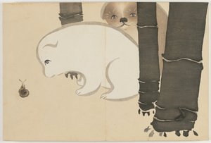 Flowers of a Hundred Worlds (Momoyogusa): Valper (Enokoro) av Kamisaka Sekka