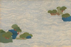 Furuøyer i et sølvhav, fra en Chigusa-serie (Tusen gress). av Kamisaka Sekka