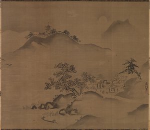 Kinesisk landskap av Kano Chikanobu
