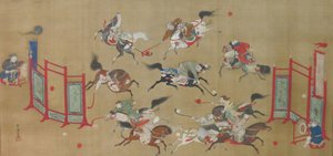 Tartars Playing Polo, tidlig på 1700-tallet. av Kano Eisen