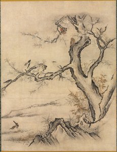 Blomster og fugler i et vårlandskap, 1500-tallet.