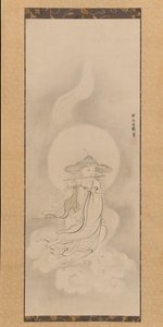 Jizo Bosatsu Playing a Flute, midten av 1600-tallet. av Kanō Tan’yū