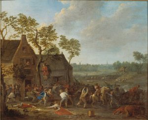 Gårdsran, ca. 1710. av Karel Breydel