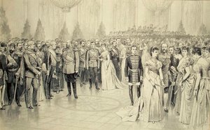 Court Ball i St Nicholas Hall of the Winter Palace, 1880-tallet. av Karel Brozh