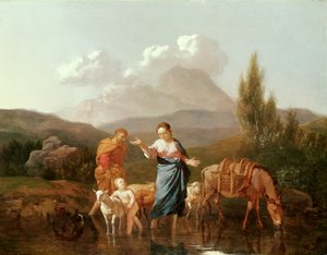 Hellig familie ved en bekk av Karel Dujardin