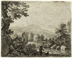 Mann med hund av Karel Dujardin