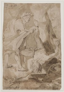 Apollo skinner Marsyas av Karel van III Mander