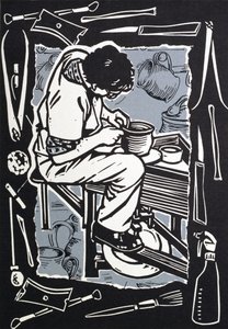 Potter, 1998 (linosnitt på papir)
