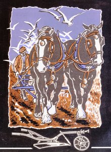 The Plough, 1997 (linosnitt og wc på papir)