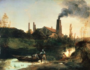 Eberswald Mill, ca 1830, av Charles Blechen (1798-1840), olje, 25x33 cm av Carl Blechen