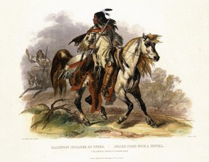 En svartfotindianer til hest, plate 19 fra bind 1 av 