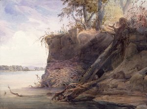 Beaver Lodge ved Missouri-elven av Karl Bodmer