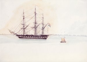 Nederlandsk fregatt Adriana av Karl Bodmer