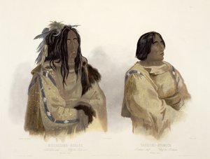Mehkskeme-Sukahs, Blackfoot Chief og Tatsicki-Stomick, Piekann Chief, plate 45 fra bind 2 av 