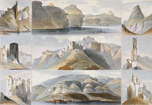 Remarkable Hills on the Upper Missouri, plate 34 fra bind 2 av 
