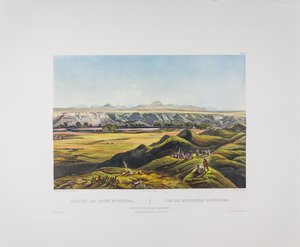 Tabell 44. Utsikt over Rocky Mountains, Bodmer#39;s America, ca. 1836-43 (kobberstikk på papir) av Karl Bodmer
