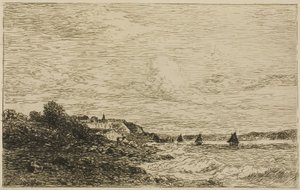 Seinen før Honfleur av Karl Daubigny