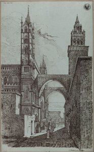 «Utsikt over katedralen i Palermo» av Karl Friedrich Schinkel