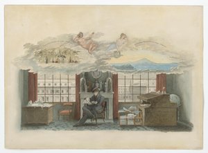 Berlin, Klosterstraße. Handelsinstituttet. Beuth i sin tjenestebolig av Karl Friedrich Schinkel