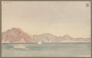 Utsikt fra Schinkels bolig i Napoli mot kysten ved Sorrento av Karl Friedrich Schinkel
