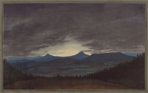 Bøhmisk fjellkjede i skumringen av Karl Friedrich Schinkel