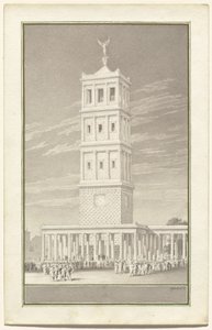 Campanile av en katedral for Berlin av Karl Friedrich Schinkel